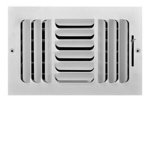 10 in. X 6 in. 3-Way Steel Fixed Curved Blade Wall/Ceiling Register, NWOT